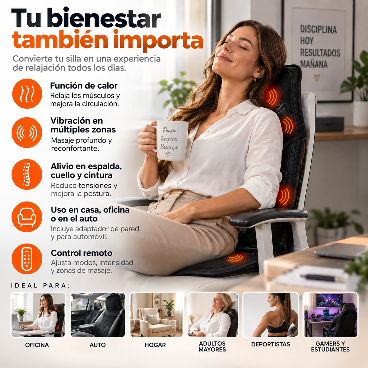 BodyRelax™|Convierte cualquier asiento en tu espacio de relajación.