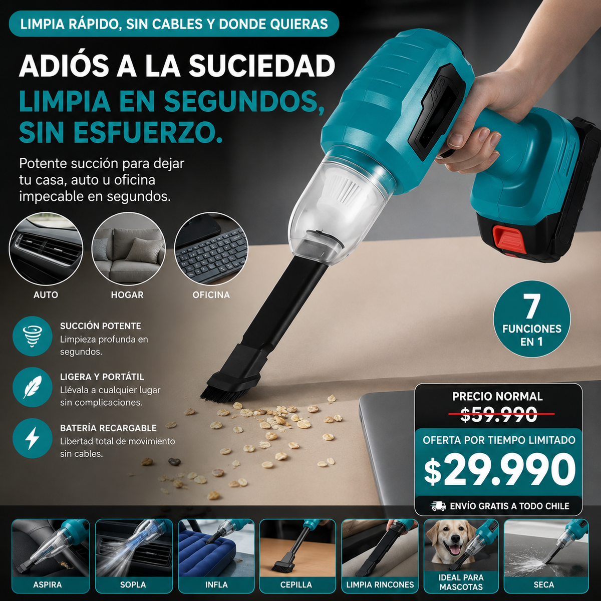 TurboClean™|Limpieza rápida, sin cables y sin complicaciones