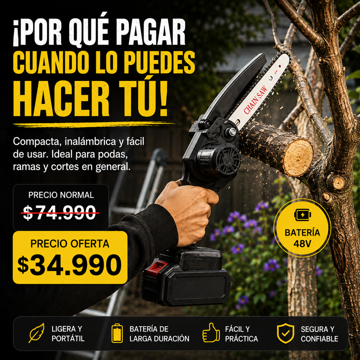 CortaPro™ ¿Por qué pagar, cuando lo puedes hacer tú? Incluye 2 Baterías