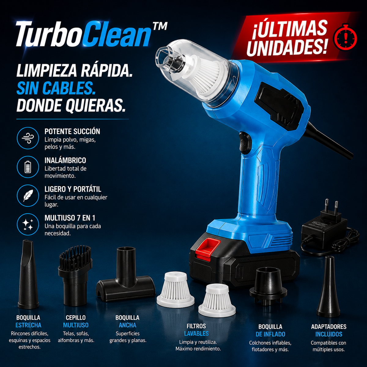 TurboClean™|Limpieza rápida, sin cables y sin complicaciones